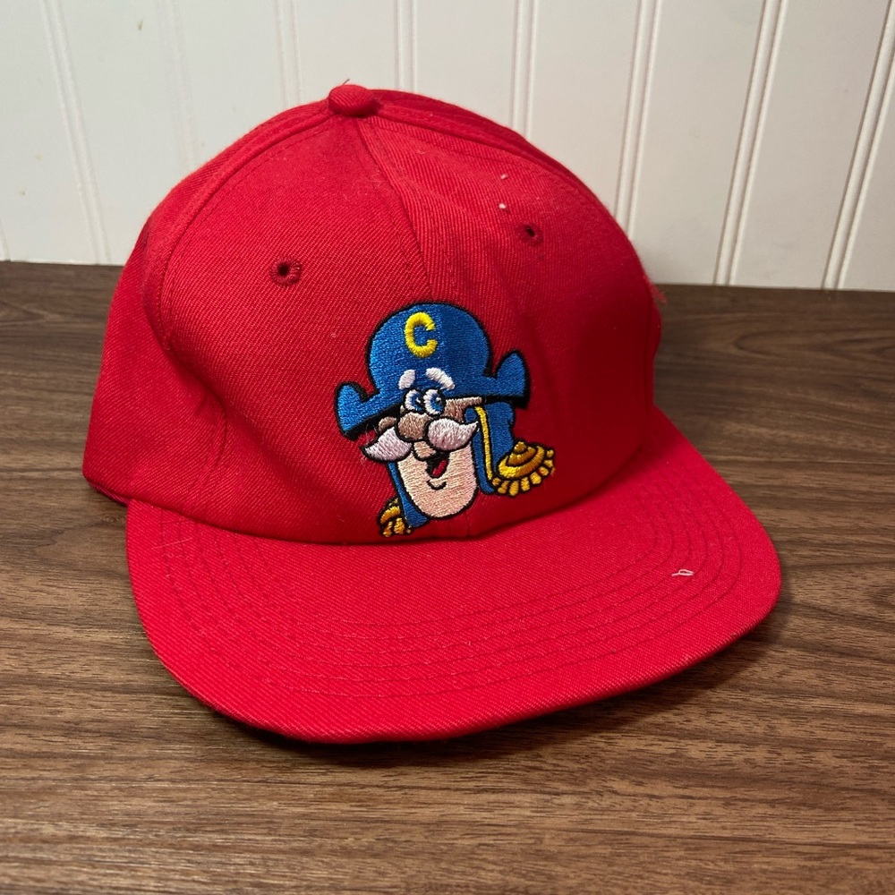 Vintage Captain Crunch Red Baseball Hat Adjustable Back Embroidered Made In USA